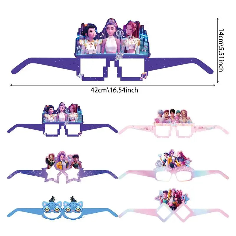 New Anime Demon Hunters Kpop Birthday Decoration Backdrop Ballon Kpop Happy Birthday Theme Plate Cup Napkin Cake Decor For Girl