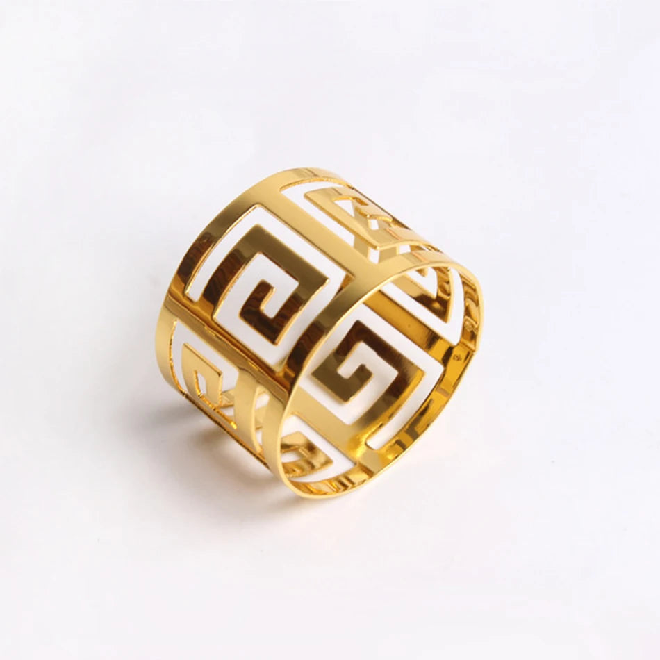 4PCS Metal Napkin Rings,Simple Ring Models Napkin Buckle, Wedding Napkin Holder,for Dining Room Family Dinner Table Decor