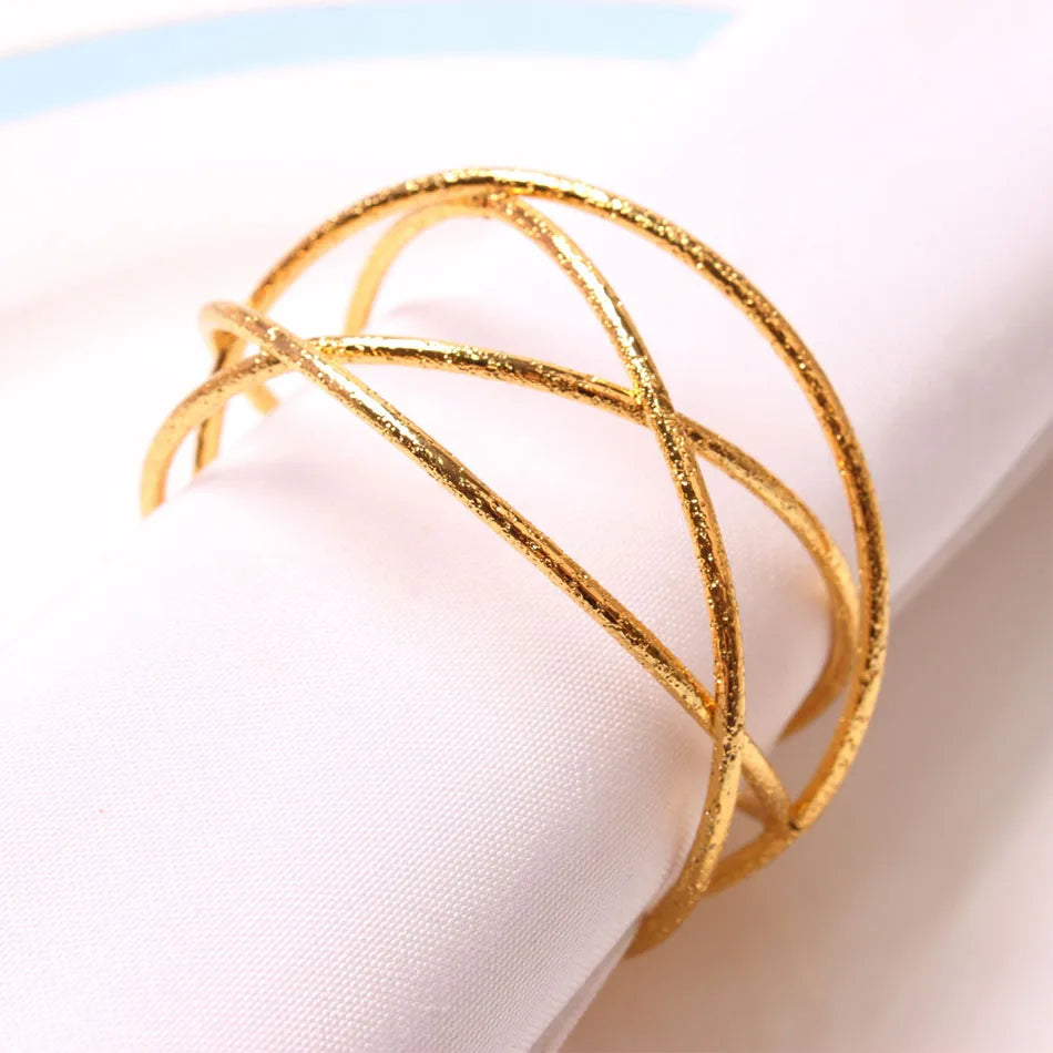 4PCS Metal Napkin Rings,Simple Ring Models Napkin Buckle, Wedding Napkin Holder,for Dining Room Family Dinner Table Decor