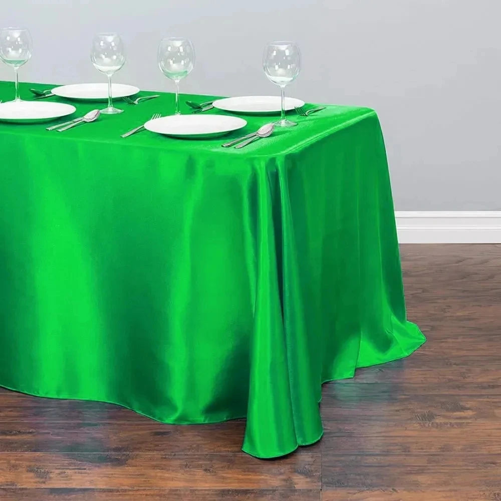 Solid Color Satin Table Cloth Tablecloth Table Cover Overlay For Birthday Wedding Banquet Restaurant Festival Party Supply