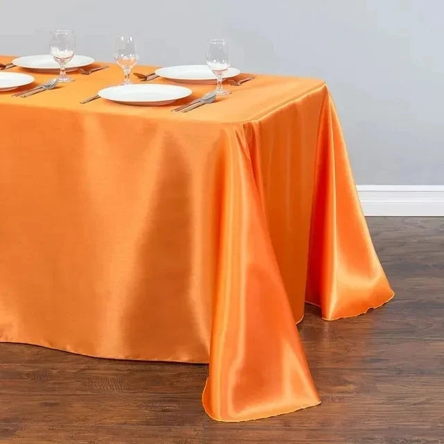 Solid Color Satin Table Cloth Tablecloth Table Cover Overlay For Birthday Wedding Banquet Restaurant Festival Party Supply
