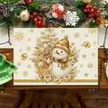 VIKAMA Christmas snowman placemats for festive decoration, waterproof and heat-resistant for restaurants, cafes and picnics