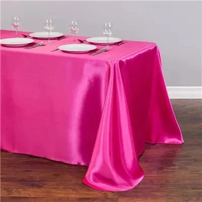 Solid Color Satin Table Cloth Tablecloth Table Cover Overlay For Birthday Wedding Banquet Restaurant Festival Party Supply