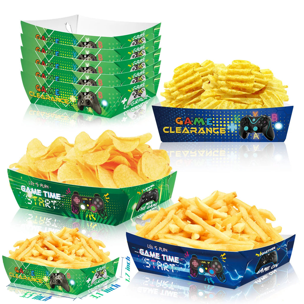 Video Game Birthday Party Favors New Paper Black White Blue Tableware Happy Birthday Plates Napkins Background Decorations Kits