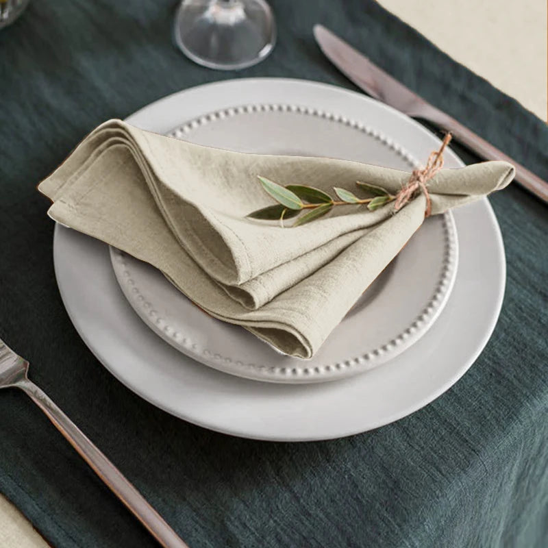Set Of 6 40x40cm Table Cloth Napkins Durable Polyester Thicken Placemat Reusable for Kitchen Dining  Wedding Decoration