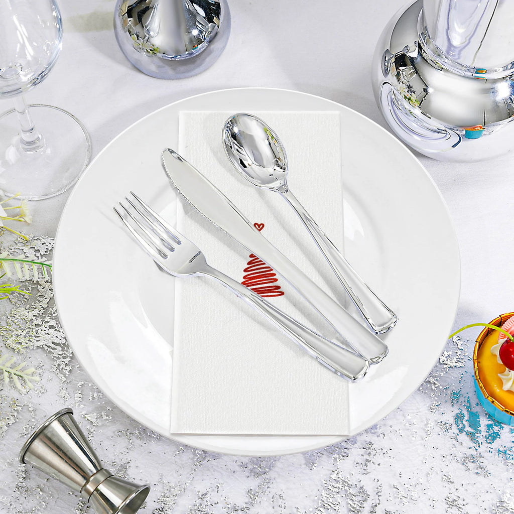 INYUDOME 25/50Pcs Printed Prefolded Disposable Linen-Feel Dinner Napkins - 11.81x16.92inch for Home Christmas Party, Bar