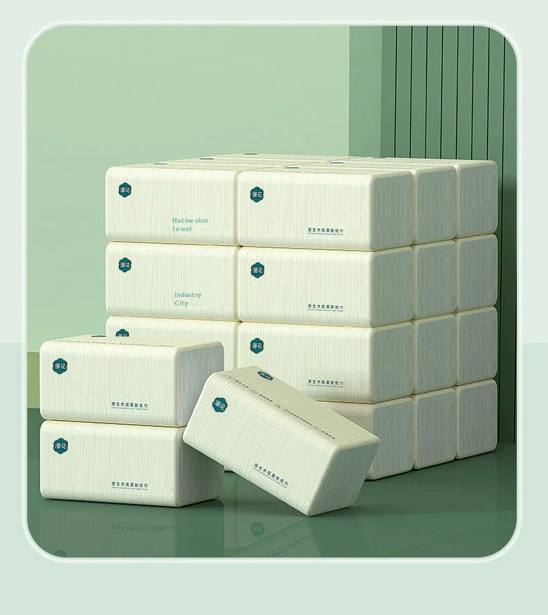 10 Packs of Extractable Napkins Five Layers of Thickened Log Paper Towels Wet and Dry Mother and Baby Applicable Soft Napkins