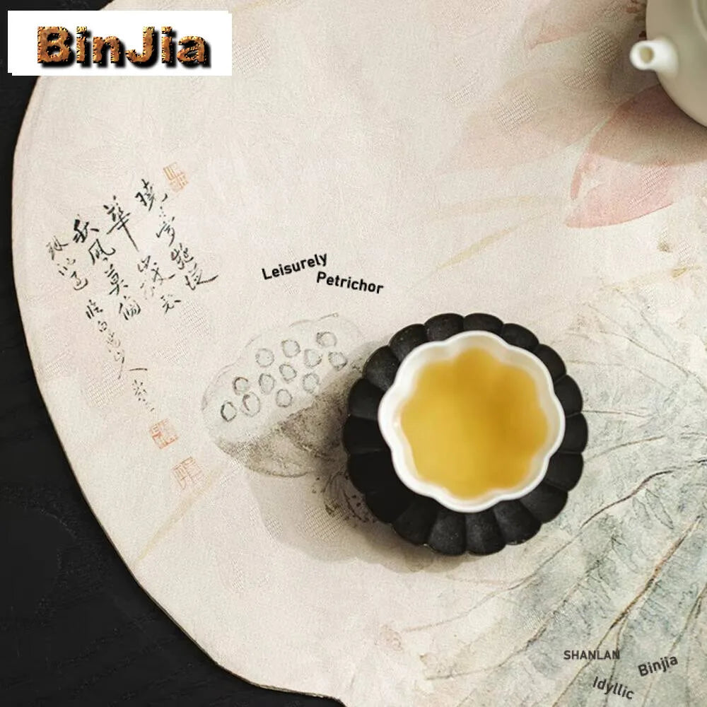 Cloud Veil Handmade Lotus Tea Table Mat Household Flag Aesthetic Waterproof Drink Coaster Dinner Napkin Decoration Collection