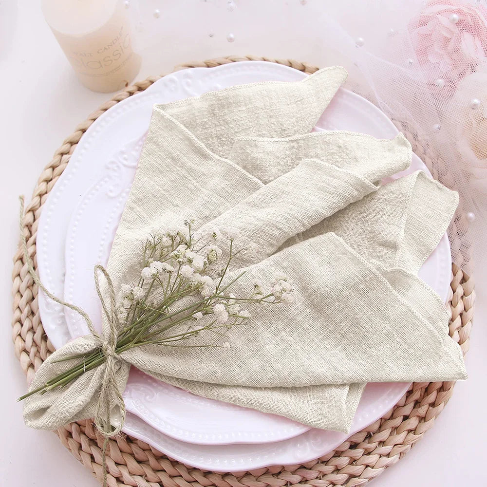 10pcs Cotton Cloth Napkins Gauze Fabric Blue 30x30cm for Wedding Party Birthday Tea Towel Table Baby Shower Christmas Napkins