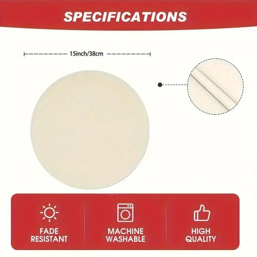 4pcs Golden Christmas Tree Red Round Placemats Set, Xmas Star Table Mats Place mats 38.1cm for Party Kitchen Dining Decoration