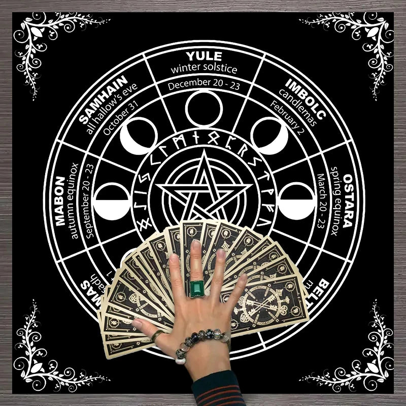 1pc Tarot card tablecloth, twelve constellations divination, starry sky altar cloth, Tarot card game decoration tablecloth