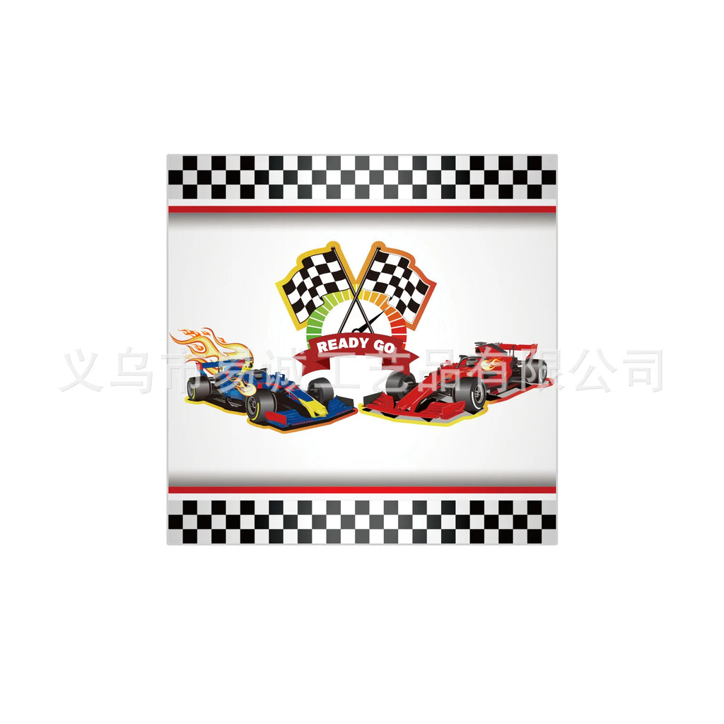 Racing Themed Boy Birthday Party Disposable Tableware Paper Cup Plate Napkin Tablecloth For Kids Baby Shower Decoration Supplies