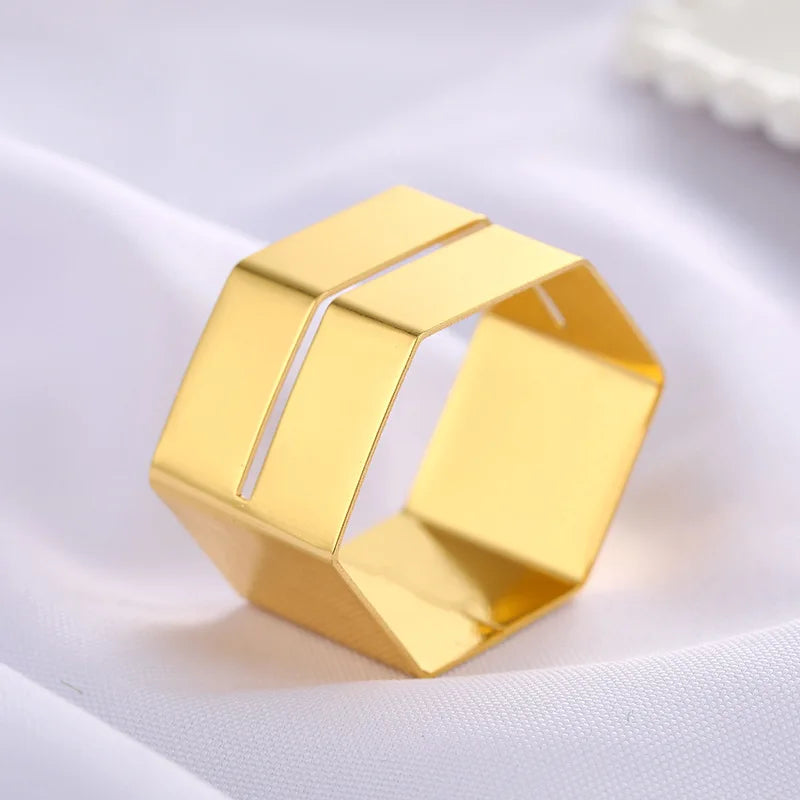 Hotel model room golden ring napkin buckle napkin ring Western restaurant metal napkin circle cloth ring