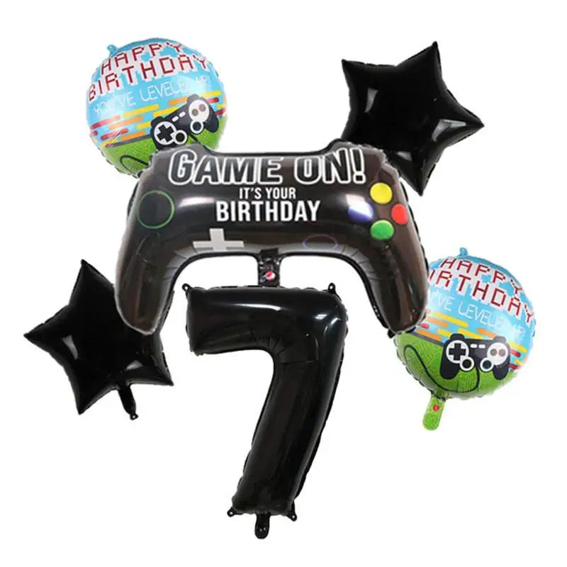 Video Game Birthday Party Favors New Paper Black White Blue Tableware Happy Birthday Plates Napkins Background Decorations Kits