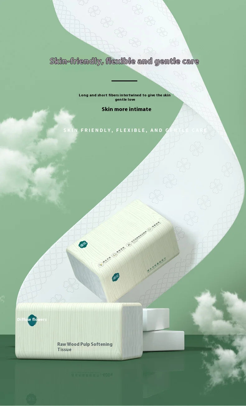 10 Packs of Extractable Napkins Five Layers of Thickened Log Paper Towels Wet and Dry Mother and Baby Applicable Soft Napkins