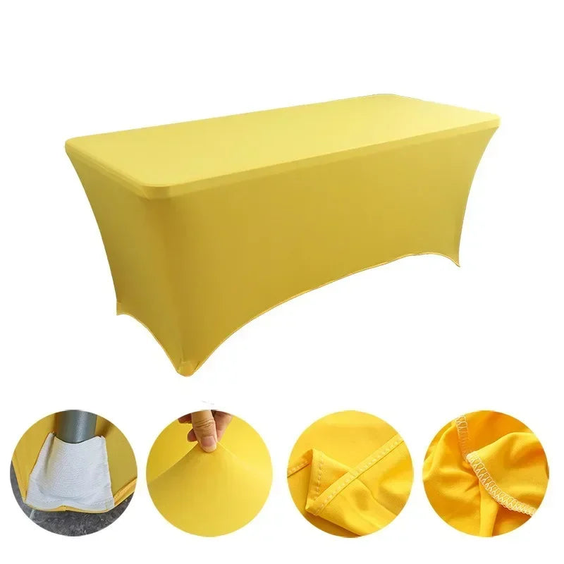 6FT 8FTSpandex Tablecloth High Stretch Wedding Hotel Birthday Table Cover for 4ft 5ft 6ft 8ft Folding Table Cocktail Tablecloth