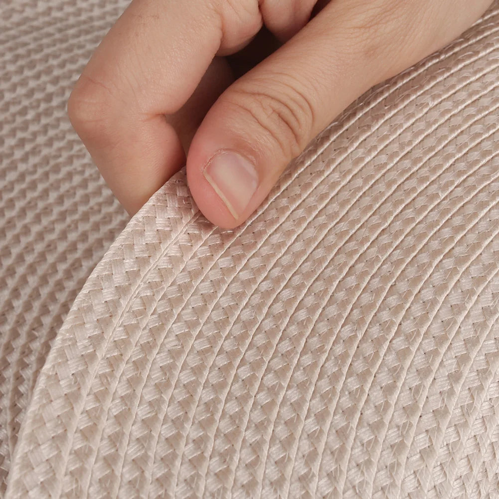 Set of 12 Round Braided Table Mat Washable Placemats Non Slip Heat Resistant for Kitchen Dining Tables Pad With Cup Coasters