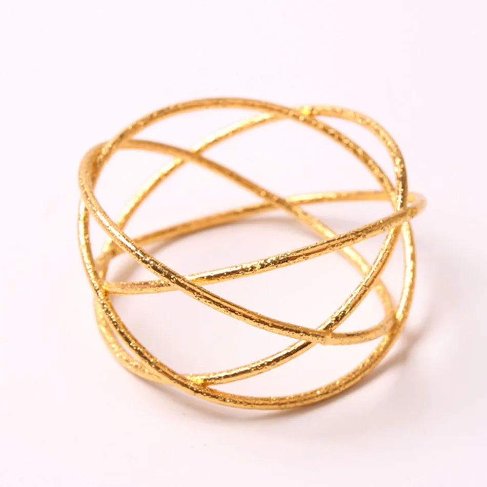 4PCS Metal Napkin Rings,Simple Ring Models Napkin Buckle, Wedding Napkin Holder,for Dining Room Family Dinner Table Decor