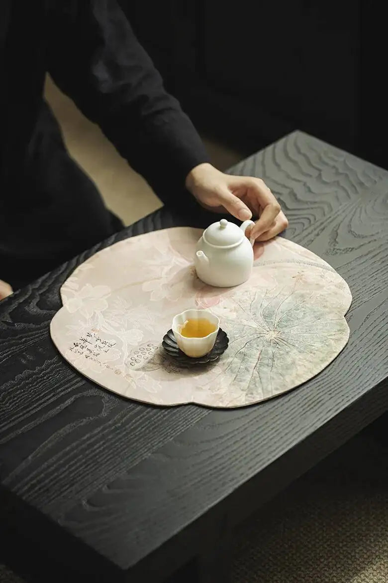Cloud Veil Handmade Lotus Tea Table Mat Household Flag Aesthetic Waterproof Drink Coaster Dinner Napkin Decoration Collection