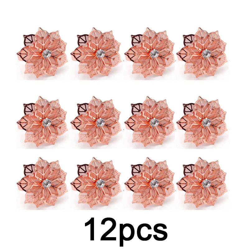 delicate Flower  Design Towel Napkin Buckle Holders Wedding Party Dinner Table Decoration Exquisite high-end napkin ring