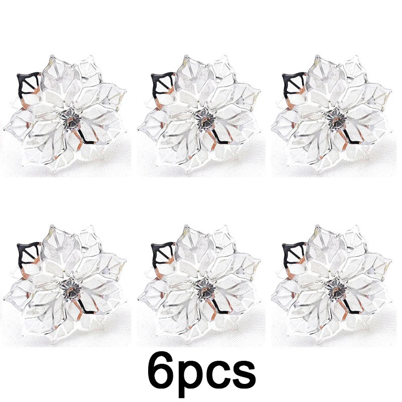 delicate Flower  Design Towel Napkin Buckle Holders Wedding Party Dinner Table Decoration Exquisite high-end napkin ring