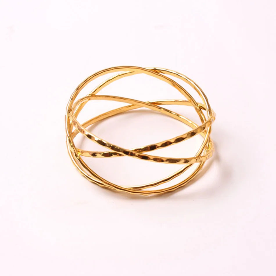 4PCS Metal Napkin Rings,Simple Ring Models Napkin Buckle, Wedding Napkin Holder,for Dining Room Family Dinner Table Decor