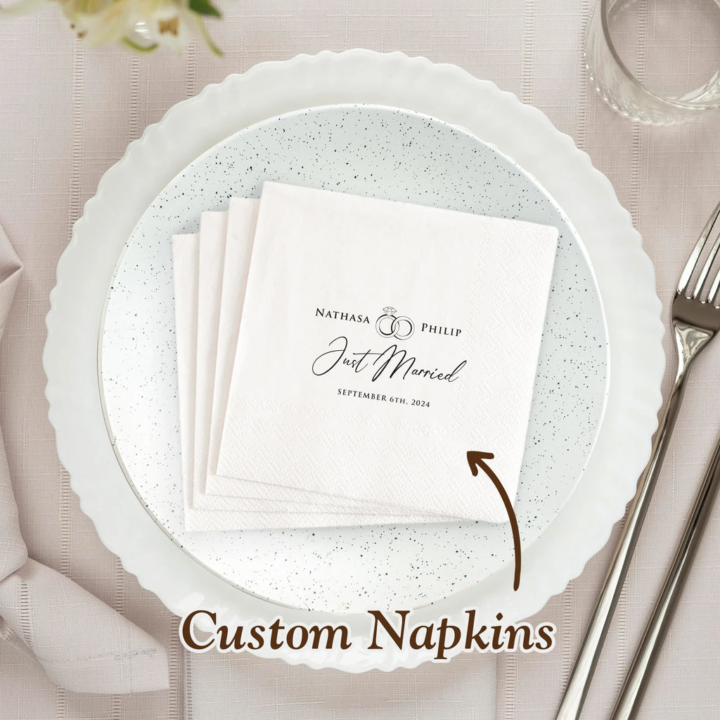 Personalized Paper Napkins for Wedding Custom Napkins of Your Text 50-500pcs Disposable Napkins for Cocktail Party Hen Party