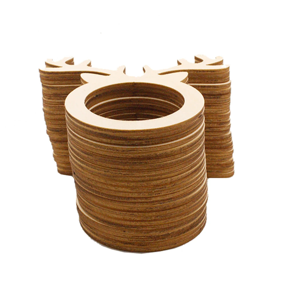 10pcs Wooden Christmas Napkin Rings Reindeer Antlers Napkin Rings Napkin holders Christmas Dinner Table Party Napkin Holder