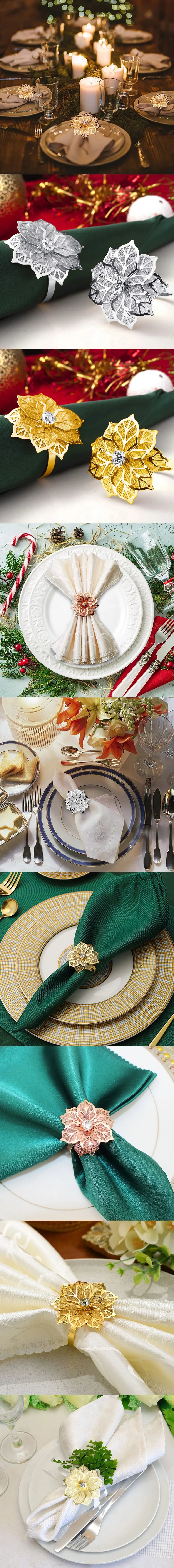 delicate Flower  Design Towel Napkin Buckle Holders Wedding Party Dinner Table Decoration Exquisite high-end napkin ring