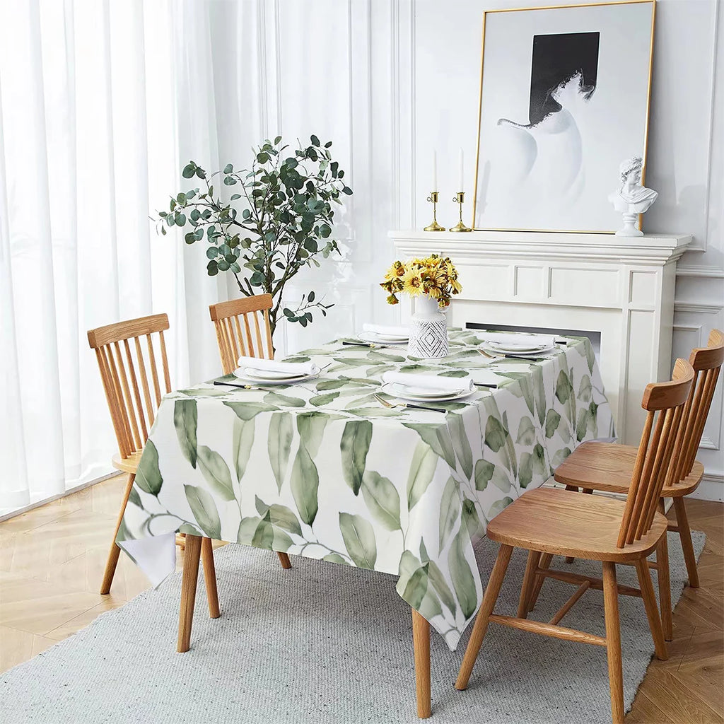 Floral Leaves Palm Leaves Printing Rectangular Waterproof Tablecloths for Table Party Decoration Dining TablesCover Manteles