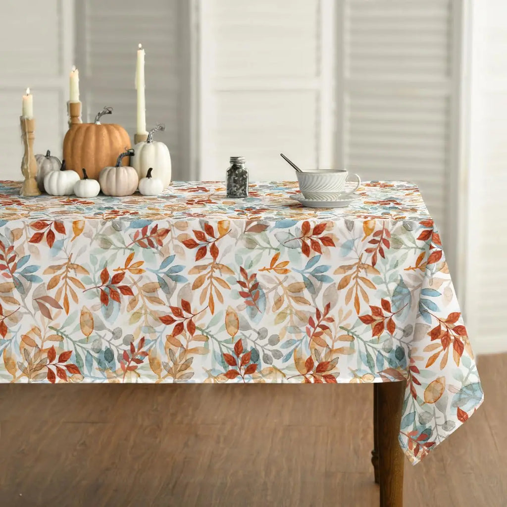 Fall Thanksgiving Maple Leaf Waterproof Tablecloth Table Decor Autumn Harvest Kitchen Dining Tablecloth Holiday Party Decor