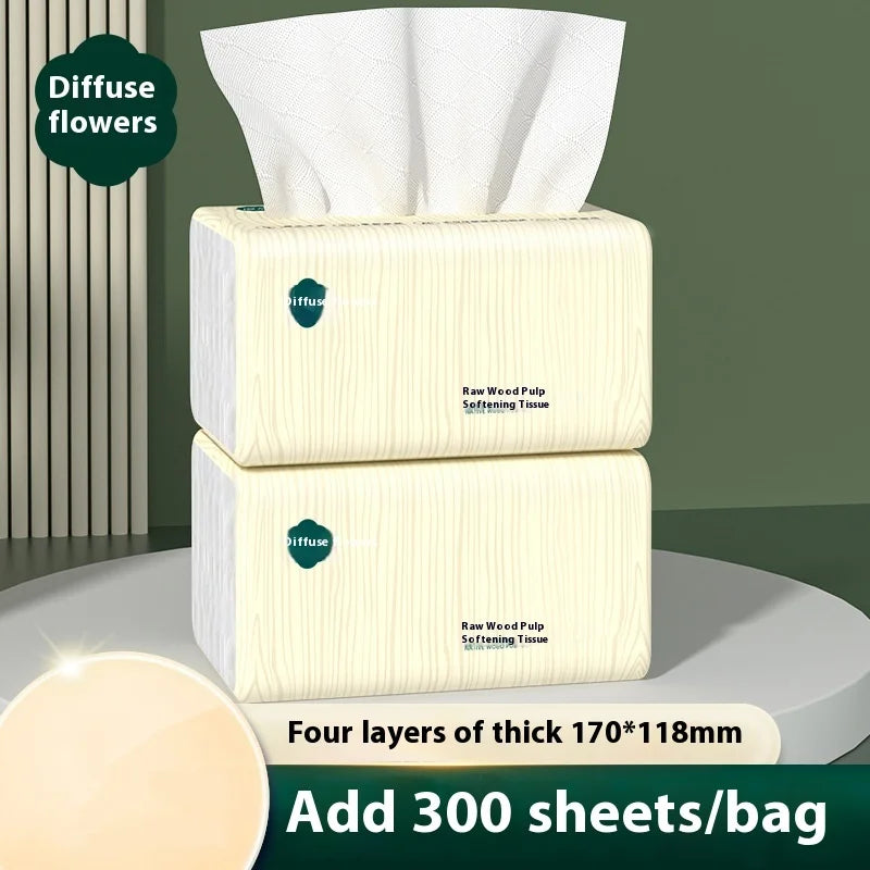 10 Packs of Extractable Napkins Five Layers of Thickened Log Paper Towels Wet and Dry Mother and Baby Applicable Soft Napkins