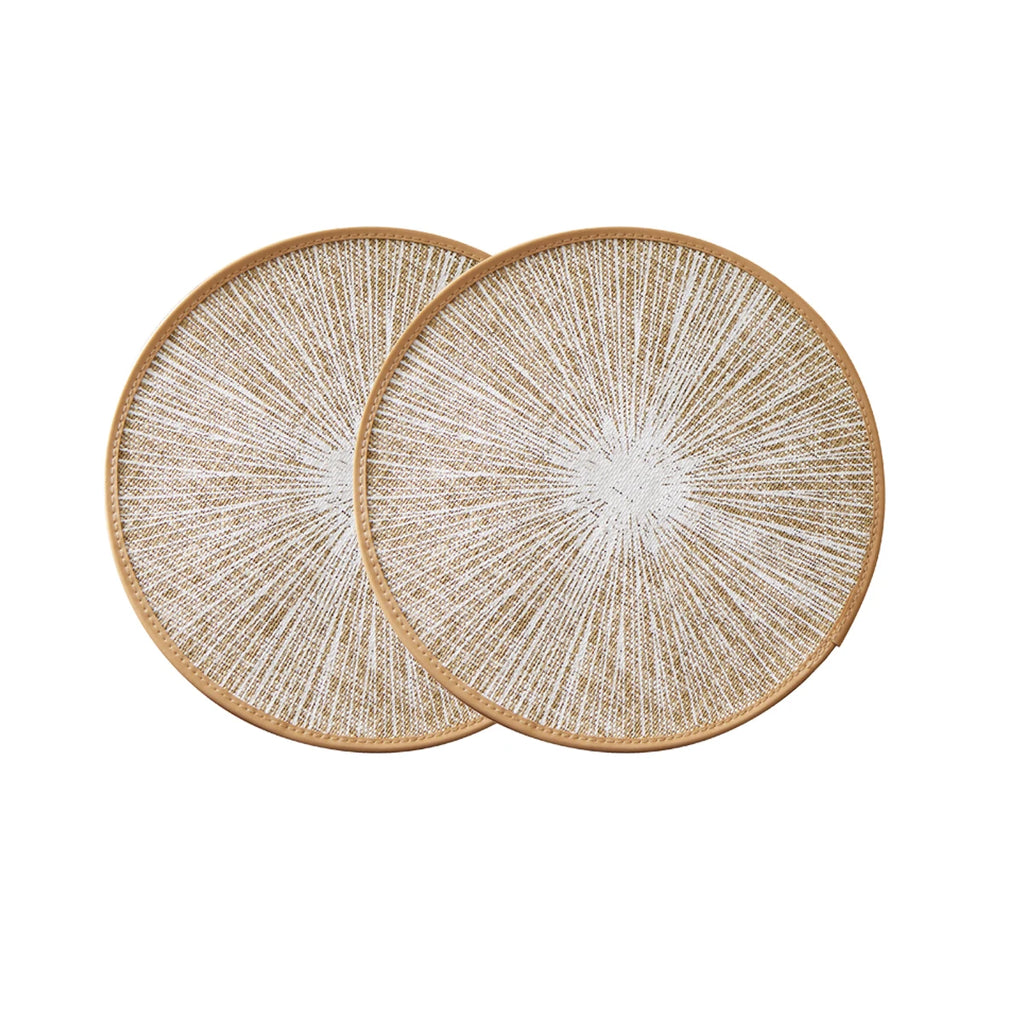 2/4/6/8pcs Round Burlap Macrame Placemats, Bohemian Jute Country Placemats, Diameter 15 Inches, for Table Decoration