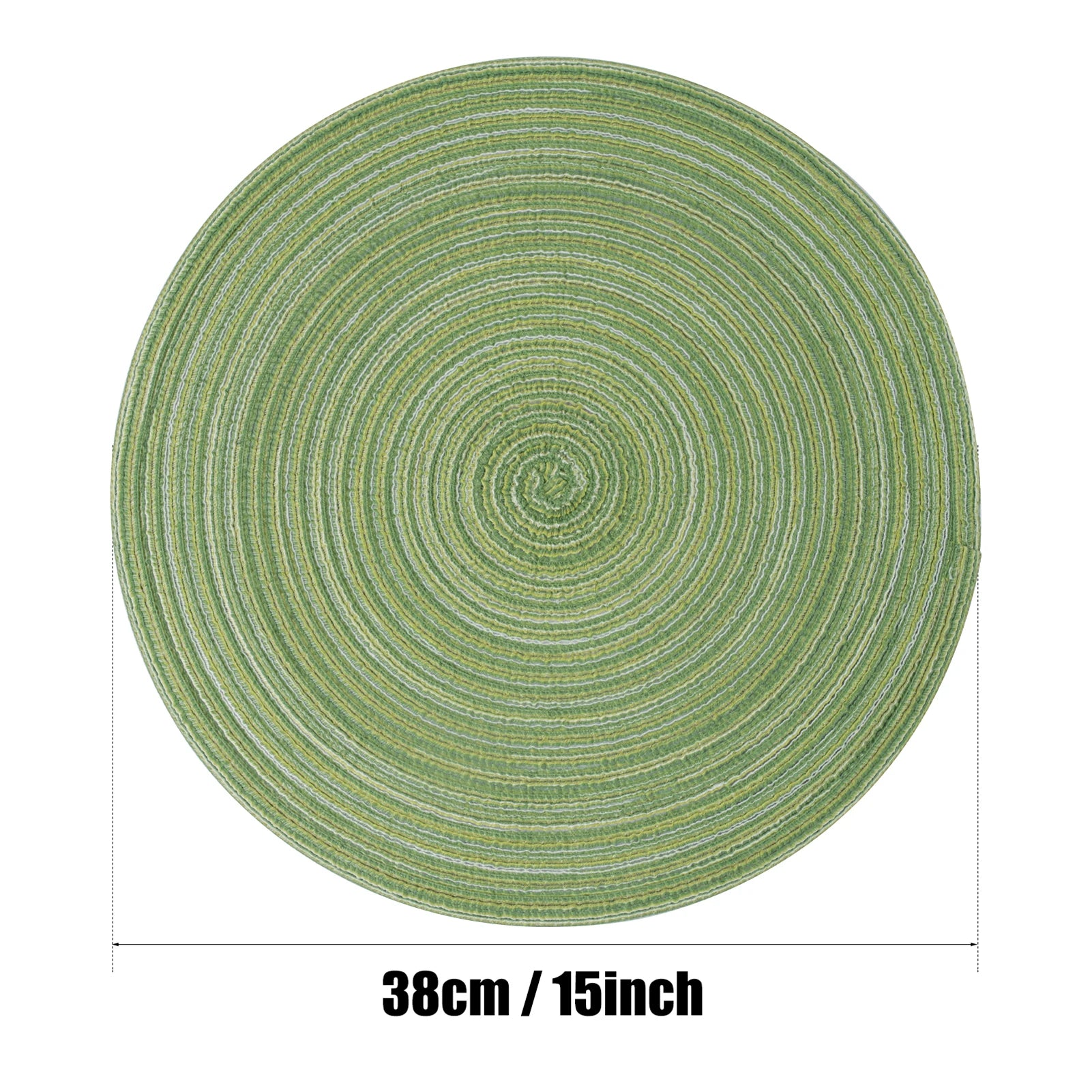 Set of 12 Round Braided Table Mat Washable Placemats Non Slip Heat Resistant for Kitchen Dining Tables Pad With Cup Coasters