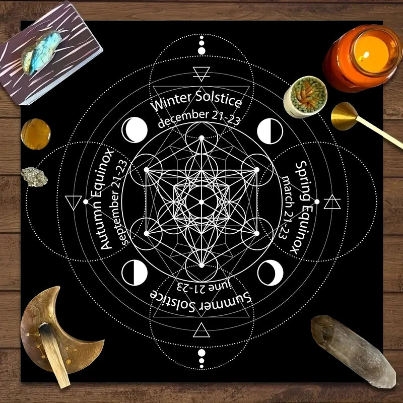 1pc Tarot card tablecloth, twelve constellations divination, starry sky altar cloth, Tarot card game decoration tablecloth