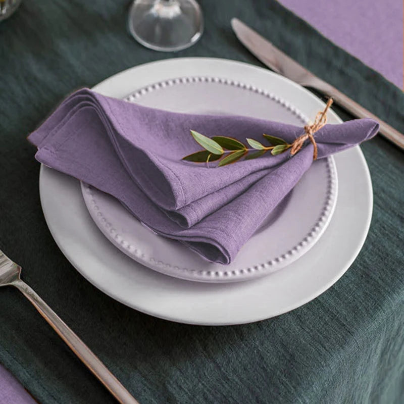 Set Of 6 40x40cm Table Cloth Napkins Durable Polyester Thicken Placemat Reusable for Kitchen Dining  Wedding Decoration