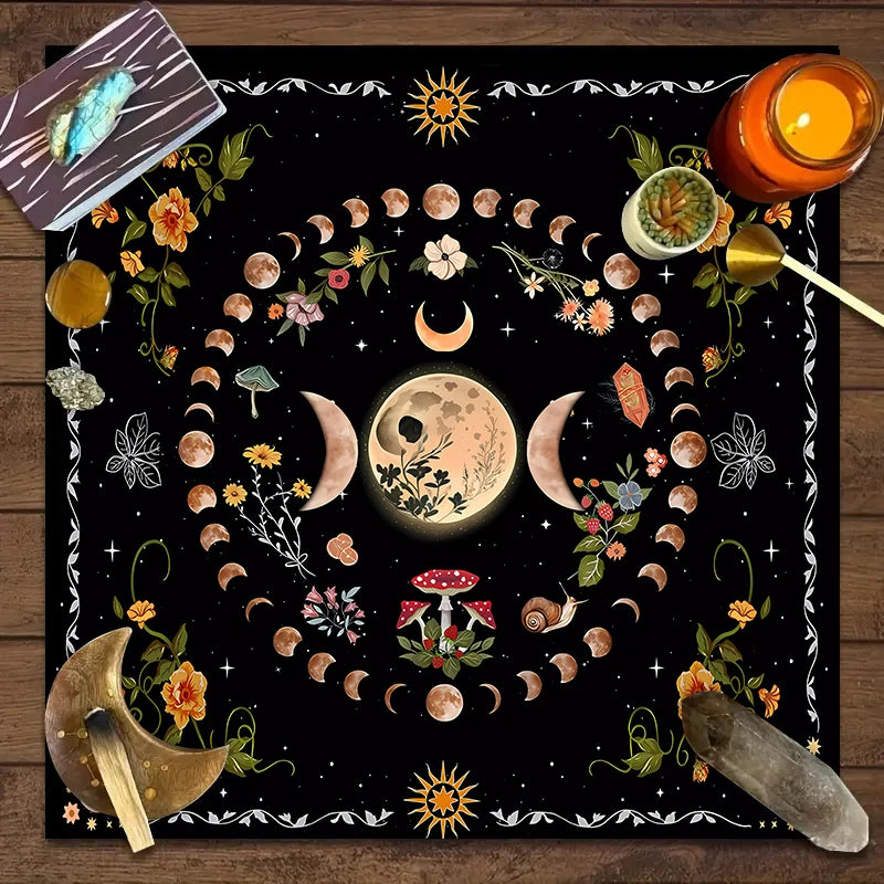 1pc Tarot card tablecloth, twelve constellations divination, starry sky altar cloth, Tarot card game decoration tablecloth