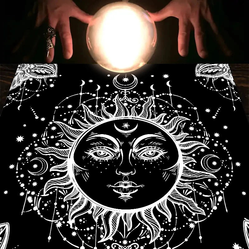 1pc Tarot card tablecloth, twelve constellations divination, starry sky altar cloth, Tarot card game decoration tablecloth