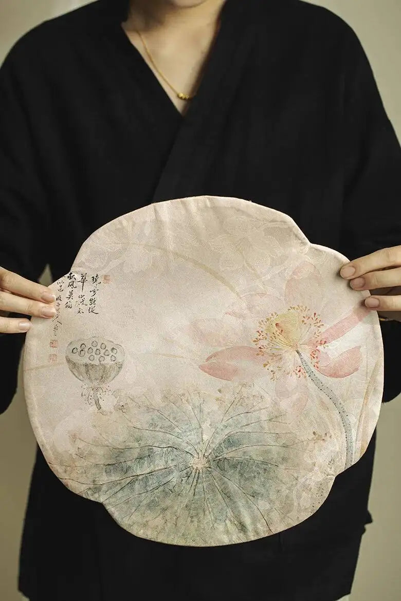 Cloud Veil Handmade Lotus Tea Table Mat Household Flag Aesthetic Waterproof Drink Coaster Dinner Napkin Decoration Collection