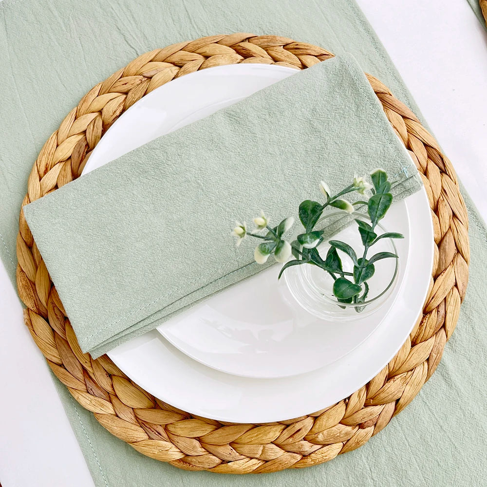 4PCS Cream Napkins 100% Cotton Cloth Napkins Dinner Table Napkins Serviettes Soft Washable Reusable Weddings Parties Restaurant