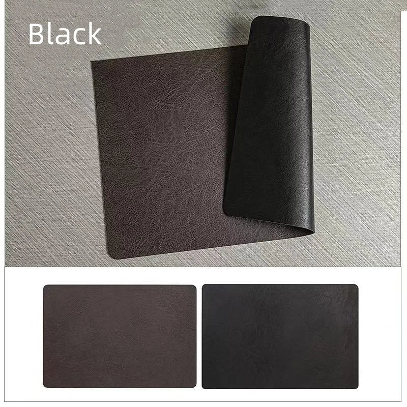 Faux Leather Placemats Set of 1/4/6pcs ,Heat Resistant Non-Slip Waterproof,Double-Sides,Kitchen Dining PU Table Place Mats