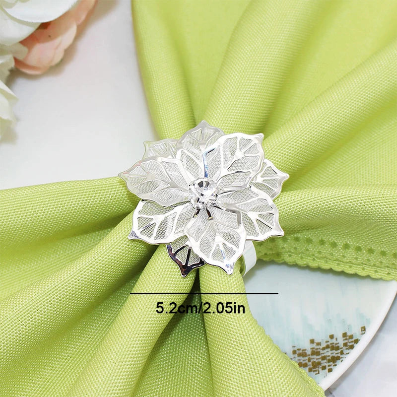 delicate Flower  Design Towel Napkin Buckle Holders Wedding Party Dinner Table Decoration Exquisite high-end napkin ring