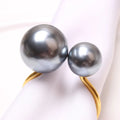 6PCS Napkin Rings For Table Decoration Highlighted Pearls Napkin Holders for Dining Room Birthday Wedding Dinner Table Decor