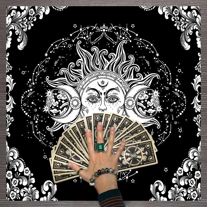 1pc Tarot card tablecloth, twelve constellations divination, starry sky altar cloth, Tarot card game decoration tablecloth