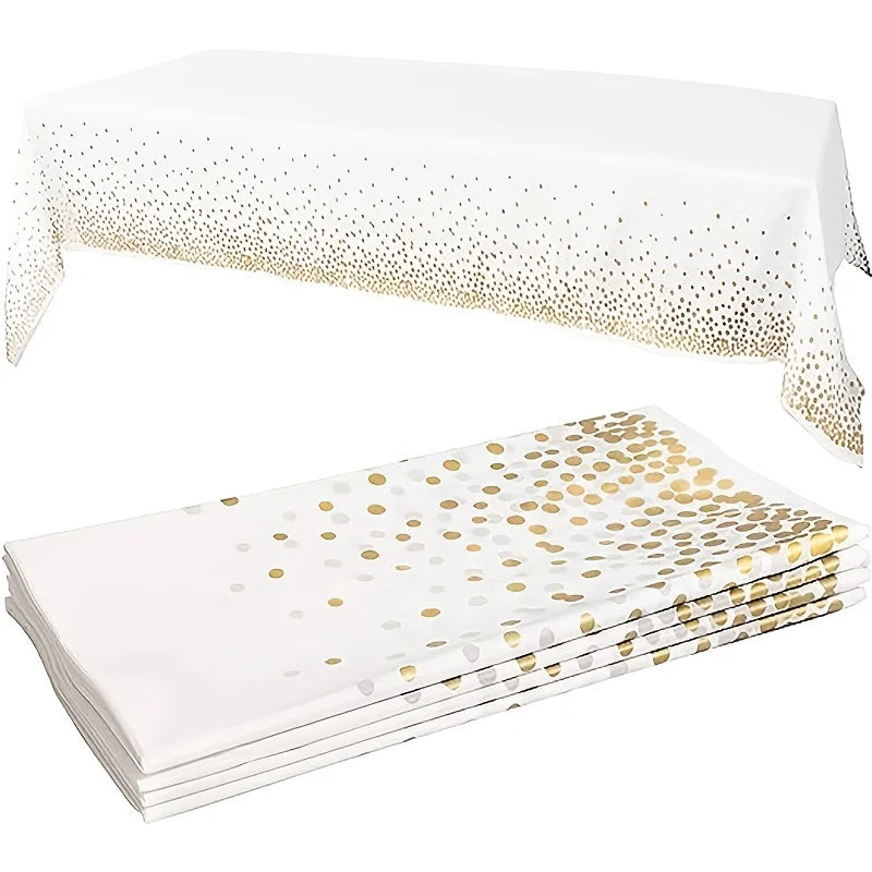 Elegant Dot Disposable Tablecloth, 137 x 274cm - Ideal for Birthday Parties Weddings Youngsters Showers and Special Occasions