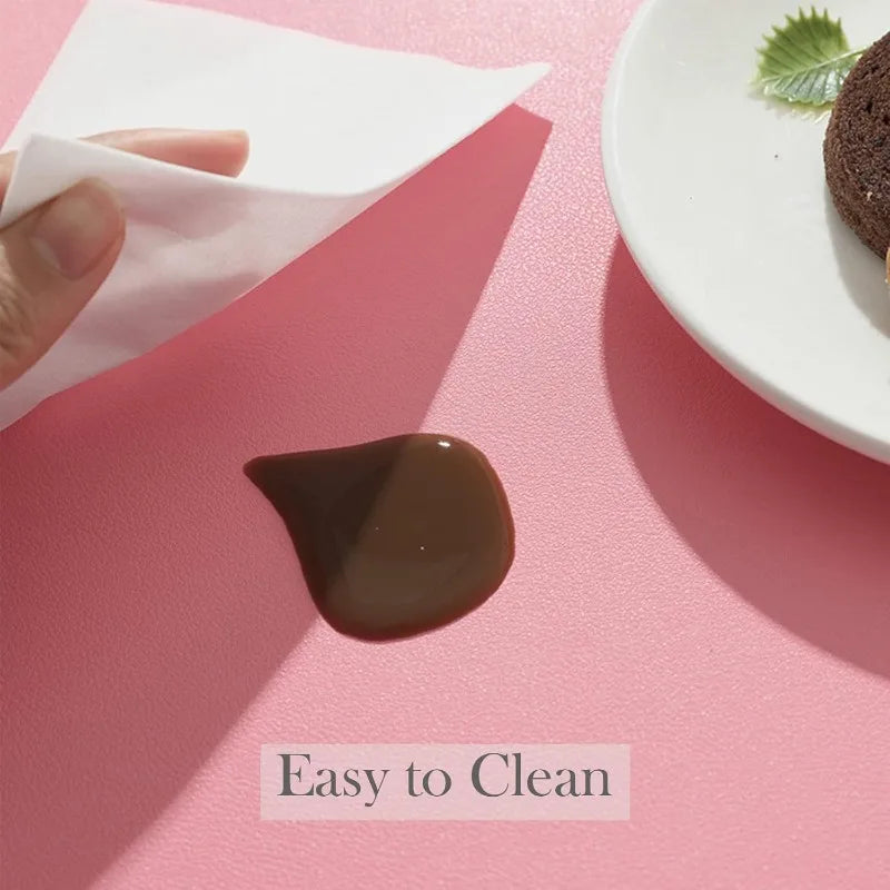 1/4/6pcs Color Blocking Table Leather Placemats,Washable for Dining,Heat-Resistant Non-Slip Insulation Waterproof Place Mats