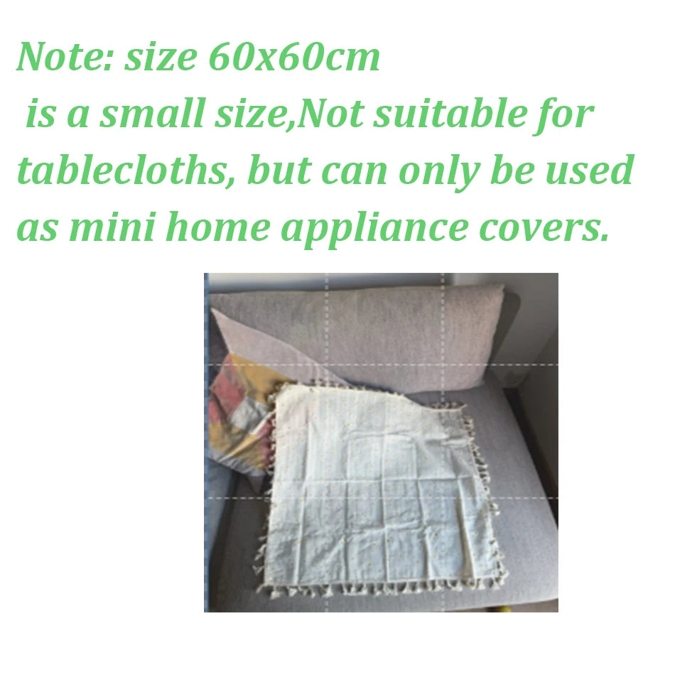 Korean Style Small Daisy Cotton Floral Tablecloth,Tea Table Decoration,Rectangle Table Cover For Kitchen Wedding Dining Room