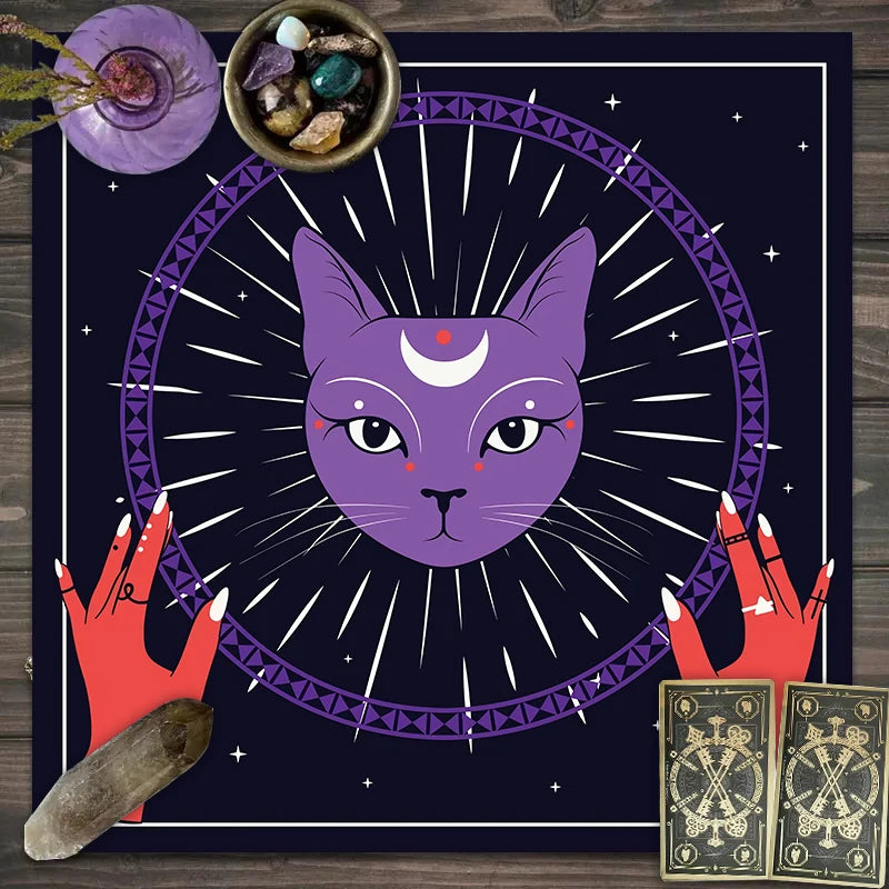 1pc Tarot card tablecloth, twelve constellations divination, starry sky altar cloth, Tarot card game decoration tablecloth