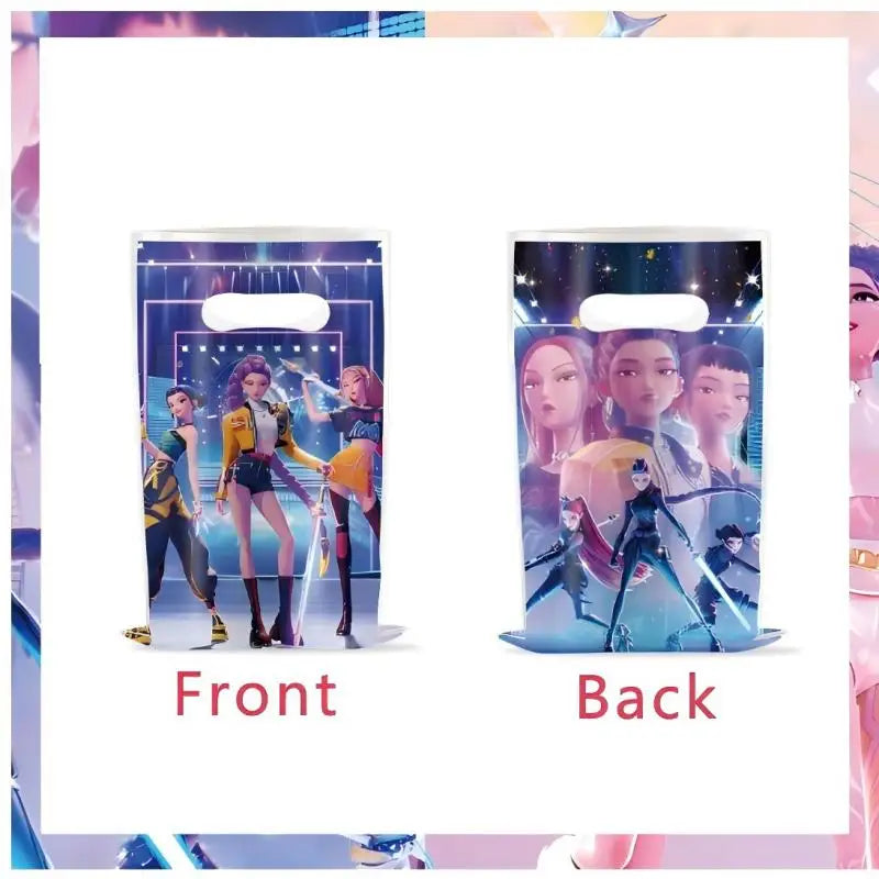 New Anime Demon Hunters Kpop Birthday Decoration Backdrop Ballon Kpop Happy Birthday Theme Plate Cup Napkin Cake Decor For Girl