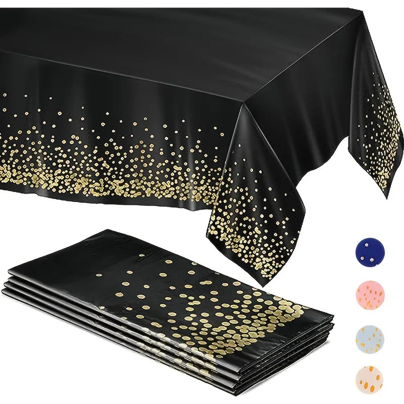 Elegant Dot Disposable Tablecloth, 137 x 274cm - Ideal for Birthday Parties Weddings Youngsters Showers and Special Occasions